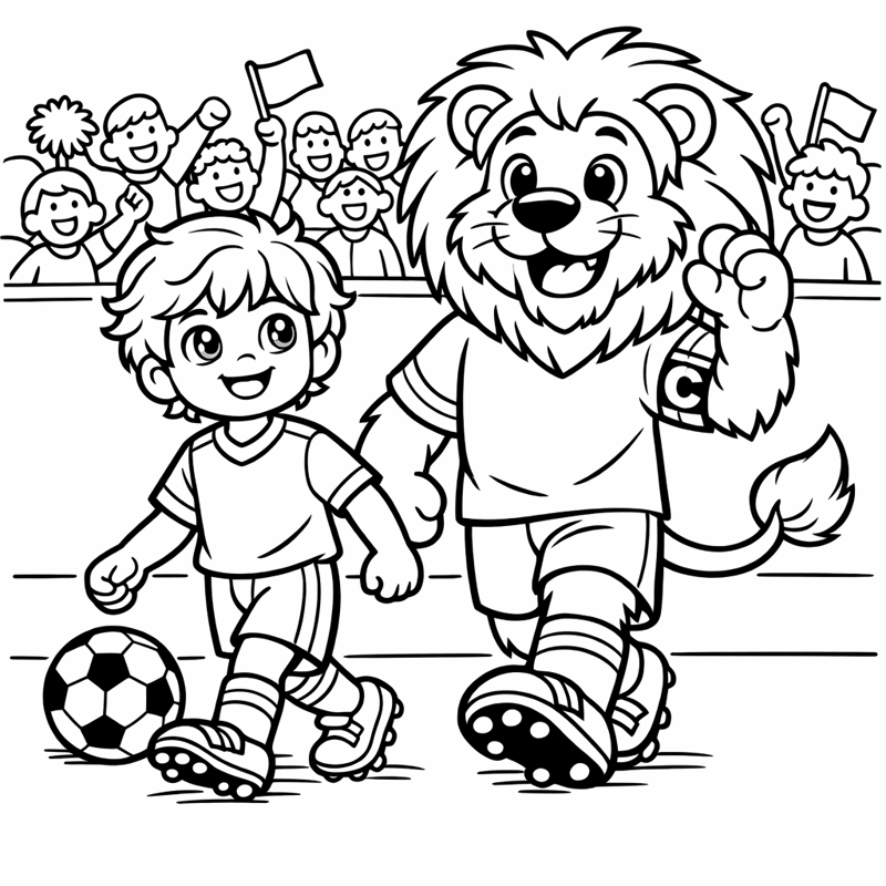 Sample printable colouring page from the Soccer Champions Adventure Pack